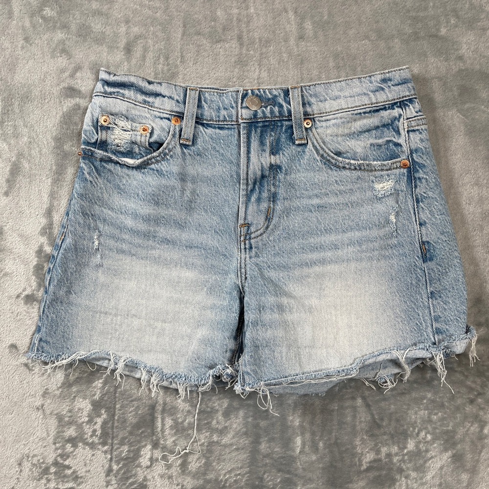 Pistola Womens Shorts Size 24 Light Wash Raw Hem High Rise Denim P00024010RJ